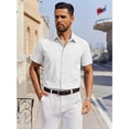 thumbnail image 4 of RICHCOIN Short Sleeve Mens Dress Shirts Casual Solid Shirts for Men Button Down Business Shirt, 4 of 6