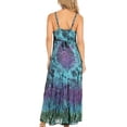 thumbnail image 2 of Sakkas Adela Women's Tie Dye Embroidered Adjustable Spaghetti Straps Long Dress - Fuschia - L/XL, 2 of 5