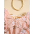 thumbnail image 5 of Musuos Baby Girls Rompers Dress 6 12 18 24Months Flower Embroidered Fly Sleeve Mesh Skirt Hem Bodysuits with Headband Cute Summer Outfits, 5 of 9
