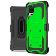 for Samsung Galaxy A12 Phone Case Dual Layer Full-Body Rugged Clear Back Case Drop Resistant Shockproof Case with Built In Screen Protector