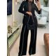 thumbnail image 5 of Conjunto de Traje Elegante de Dos Piezas para Mujer, Chaqueta Informal de Negocios de Gran Tamaño, Pantalones de Trabajo de Pierna , para Otoño y . Negro XL, 5 of 9