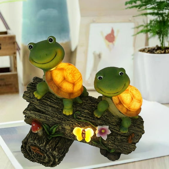 Solar Garden Statue Turtle Figurine Outdoor Decorations for Patio, Balcony, Yard, Lawn Ornament, Best Gardening Gifts for Mom