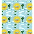 thumbnail image 3 of Summer Duvet Cover Set, Vacation Sun Wears Sunglasses Beach Tropical Island with Palm Trees, Decorative 2 Piece Bedding Set with 1 Pillow Shams, Twin Size, Pale Blue Yellow and Green, by Ambesonne, 3 of 3