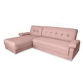 thumbnail image 3 of Galiano Sala Esquinera Convertible Sofá Cama Lino Palo de Rosa Makora Moderno, 3 of 8