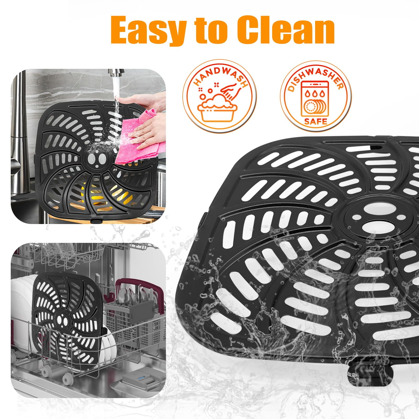 GCQ Air Fryer Replacement Tray for Gourmia GAF856 GAF826 Air Fryer, Nonstick 9.8''*9.8'' Air Fryer Replacement Parts Grill Pan Plate Crisper Plate