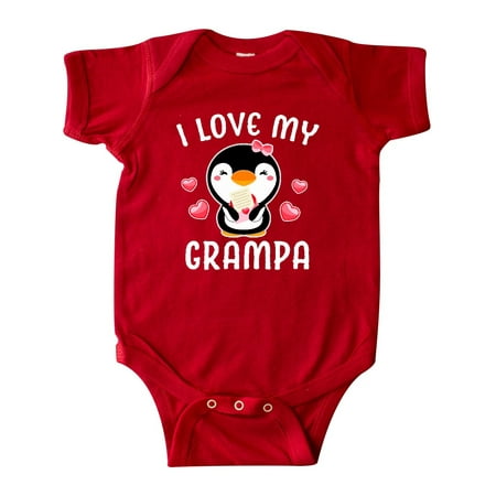 

Inktastic I Love My Grampa with Cute Penguin and Hearts Gift Baby Girl Bodysuit