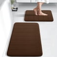 thumbnail image 1 of Juego de alfombras de baño Yimobra Memory Foam, 2 piezas, color marrón, 43 x 63+80 x 50 cm, 1 of 6