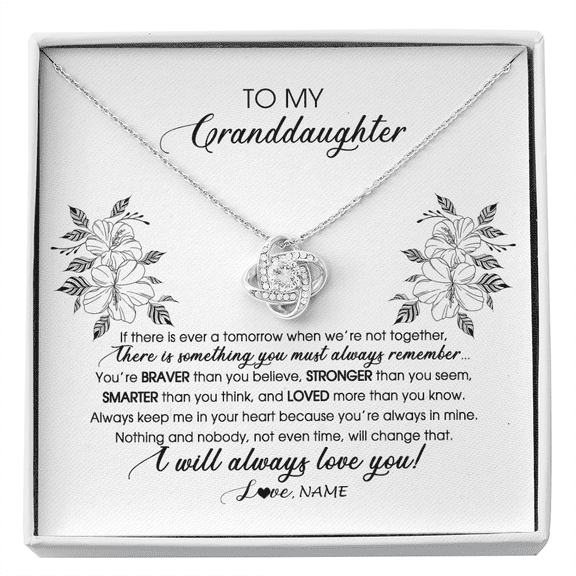 To My Granddaughter Necklace From Grandma Nana Papa Not Even Time Floral Granddaughter Graduation Birthday Customized Message Card