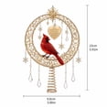 thumbnail image 3 of Christmas Tree Topper, 2D Flat Tree Top Decoration for Holiday Decor, Star and Moon Design with Warm LED Lights and Hanging Pendants for Christmas Tree （Cardinal）, 3 of 5