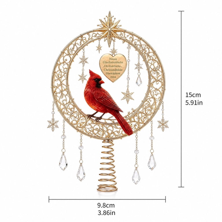 Lighted Memorial Christmas Tree Topper Collection, Angel, Cardinal ...