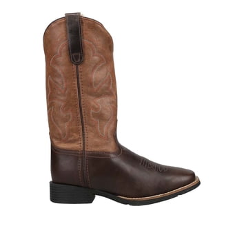 Old West Mens Broad Square Toe Dark Brown/Wipe Out Blue  display picture 1