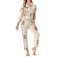 thumbnail image 2 of INSPIRAR CHIC Conjunto de Pantalones de Manga Corta con Botones de Tencel y Patrón Floral en Tinte Beige con Bolsillos XS, 2 of 6