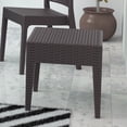thumbnail image 3 of Luxury Commercial Living 18" Brown Outdoor Patio Wickerlook Square Side Table, 3 of 9