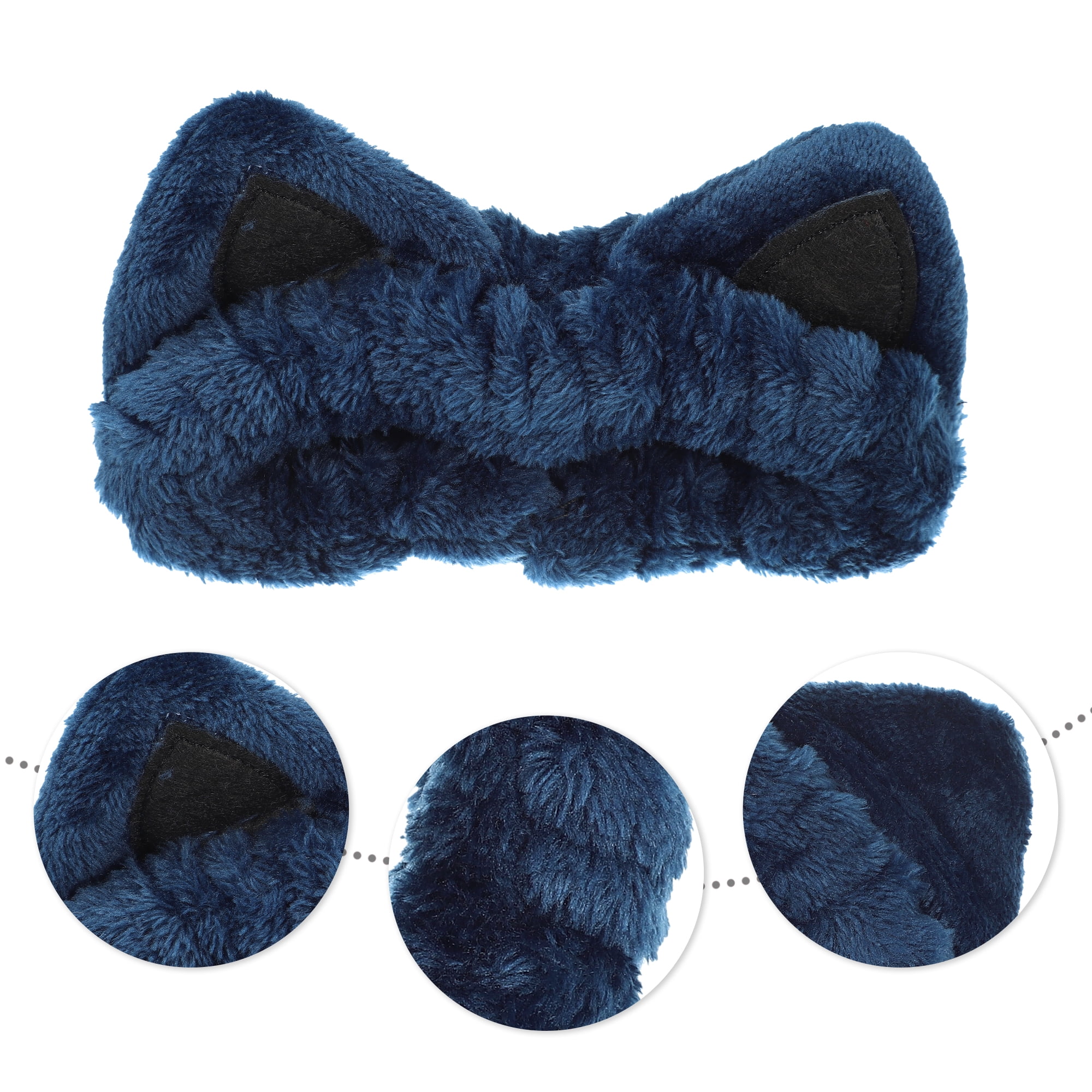 Unique Bargains Fashion Cartoon Cat Ears Headbands for Women 6.30"x5.91" 1 Pc Blue