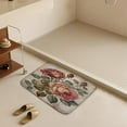 thumbnail image 5 of Rose Print Bath Rug, Coral Velvet, 20"x32",Comfortable, Soft, Water Absorption, Machine Wash, Non-Slip, Easier to Dry for Bathroom Floor Rugs, 5 of 8