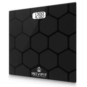 INEVIFIT Bathroom Scale, Highly Accurate Digital Body Weight Scale Up to 400lbs - Black
