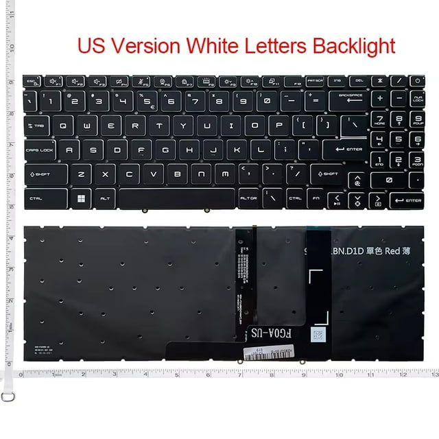 Clavier Rétroéclairé Anglais pour MSI Assault tank 2 Pro GP76 GE76 GL76 GL66 GF76 Katana GF66 Raider Creator Z16 MS-17L1 MS-17H3 MS-1 US Blanc Rétroéclairé