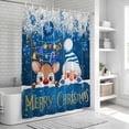thumbnail image 5 of Christmas Shower Curtain Set - 48" x 72" Washable Bathtub Curtain with 12 Hooks, Cute Santa Claus Reindeer Xmas Balls Snowy Navy Blue Waterproof Fabric Stall Shower Curtains for Bathroom Décor, 5 of 6