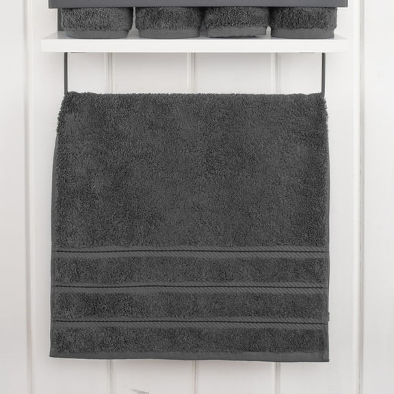 American Soft Linen Hand Towel 100% Cotton 1 Piece Luxury Hand Towel, Dark Gray