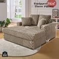 thumbnail image 2 of VanAcc Upholstered Sofa Bed, Brown, 2 of 5