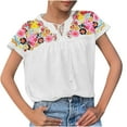 thumbnail image 1 of Birdeem Womens Summer Printing Embroidery Tassel Frenum Top, 1 of 5