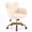 Light Khaki, variant on Ktaxon Heart-Shaped Vanity Chair, Faux Rabbit Fur Desk Chair with Adjustable Height, 360-Degree Swivel and Wheels, Pink