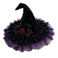 thumbnail image 4 of Bainana Halloween Witch Cosplay Hat For Women Lace Trim High Top Cap Wide Brim Adjustable Festival Events Hat, 4 of 5