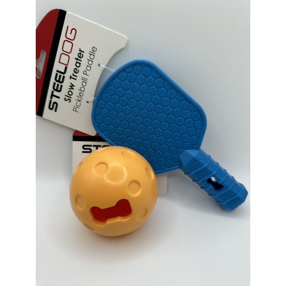 Steel Dog Slow Treater Pickleball Paddle Dog Toy – Treat Dispensing, Durable Chew Toy, Tough Chewer Rated