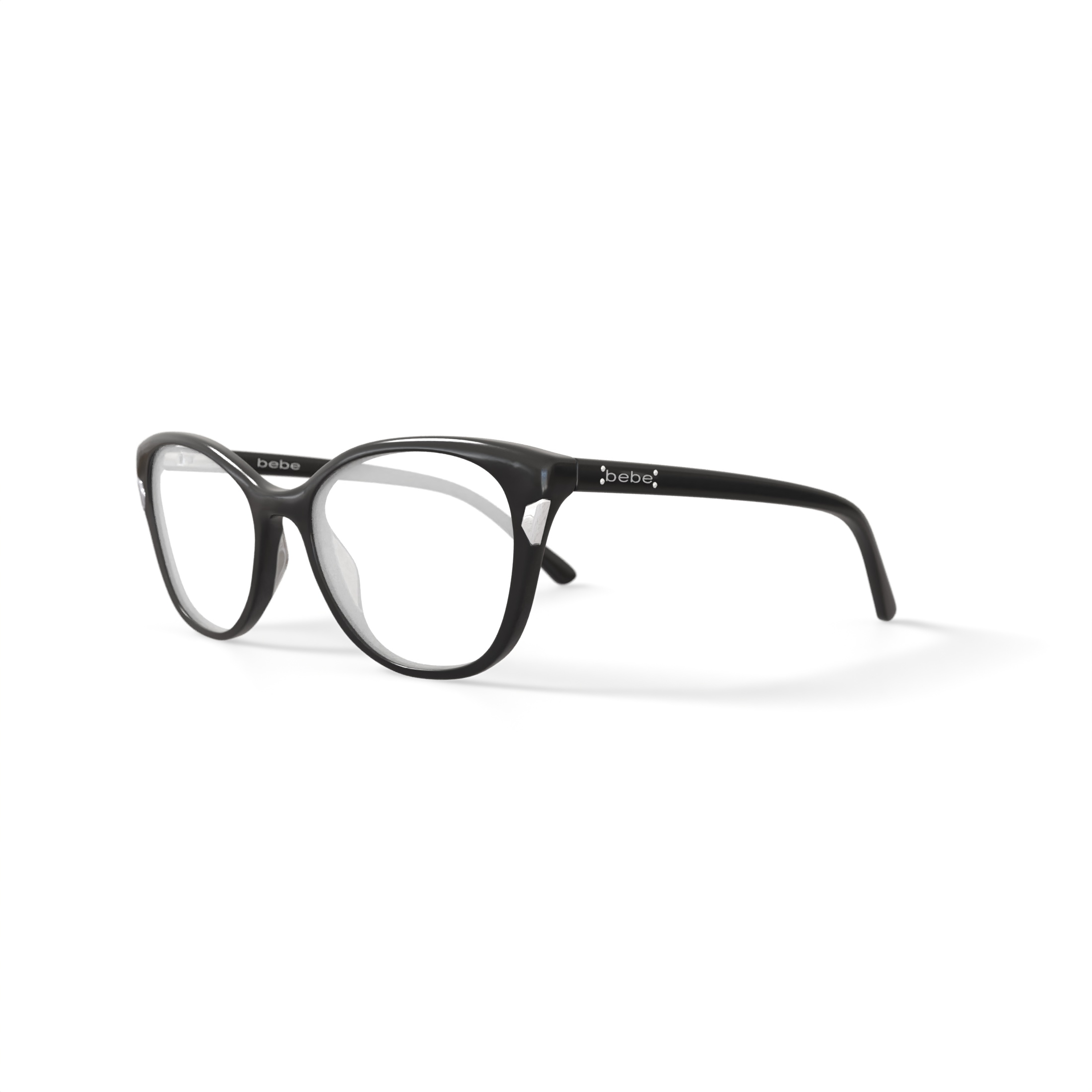 bebe Women's Cat Eye Eyeglasses, BB4178, Jet, 53-17-135, with Case