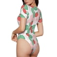 thumbnail image 3 of Naloa Strawberry Women's Short-Sleeved Onesie, One-Piece Swimsuit for Parties, dates, clubs - Small, 3 of 9