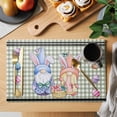 thumbnail image 2 of Bunny Gnomes Easter Placemats Set of 6, Eggs Sage Green Checkered Farmhouse Placemats for Dining Table, Place Mats for Kitchen Tabletop, Waterproof Wipeable Dining Table Mats Set, 2 of 9