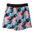 thumbnail image 5 of Tisuna Beach Swim Shorts For Mens Floral Print Drawstring Elastic Waist Straight Leg Trunks Fashion Lightweight Men'S Pool Beach Party Casual Daily Wear Sky Blue Size S, 5 of 7