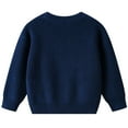 thumbnail image 5 of KPOPLK Boys School Uniform Sweater Big Boys' & Little Kids Youth Long Sleeve Round-Neck Sweater(3-4 Years,R115-Navy), 5 of 9
