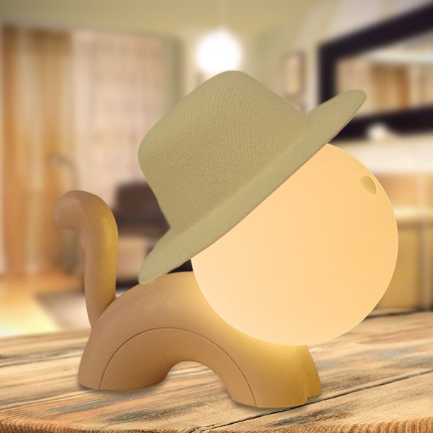 Luz de noche de gato de silicona Lámpara de noche recargable 500mAh Temporización Luz automática apagada