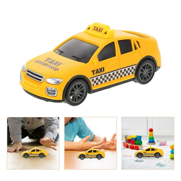Supvox Mini Car Toys Friction Powered Vehicle Yellow Plastic Battery-free 1Pcs