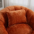 thumbnail image 3 of Modern Extra Large Round Bean Bag Chair with Footrest for Living Room, Chenille Fabric Lazy Sofa with Pillow for Adults, Teenagers,Child, Suitable for Bedroom, Dormitory, Study Room, 3 of 5