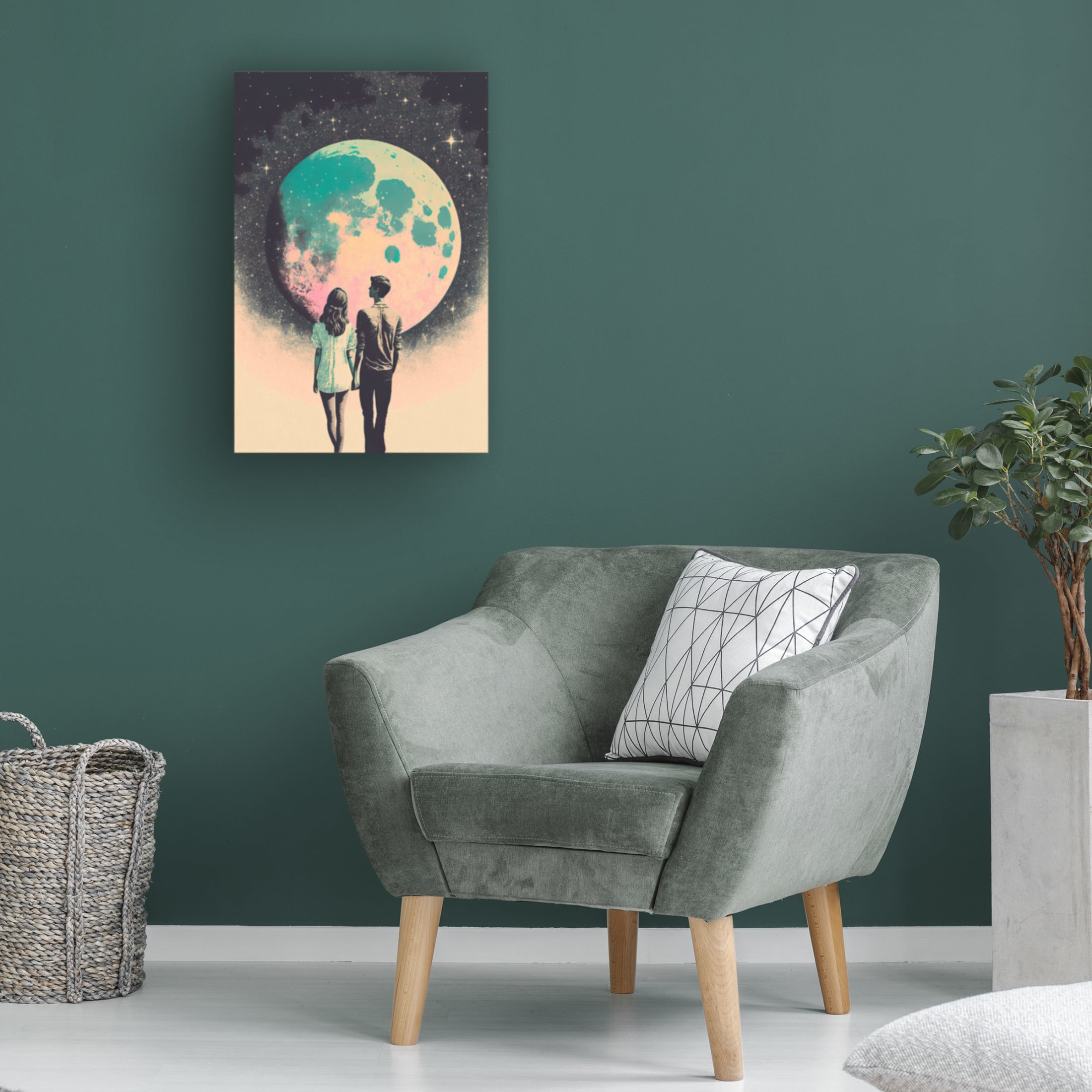 Canvas Wall Art - Treechild 'To The Moon And Back' Wall Art for Living Room, Bedroom, or Office D?cor by Trademark Fine Art - 22 x 32 Inches