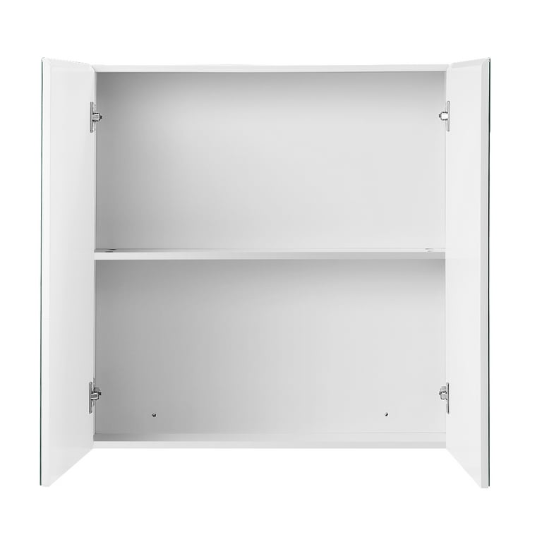 Costway Bathroom Cabinet Medicine Cabinet Wall Mount Double Door with Shelf  and Mirror 