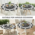 thumbnail image 7 of Black White Tie Dye Mandala Pattern Round Fitted Tablecloth with Elastic Edge,Dining Table Cover Waterproof,Outdoor Round Tablecloth for Camping,Dining,Indoor and Outdoor, 7 of 7