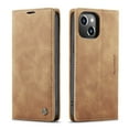 thumbnail image 2 of CaseMe Leather for iPhone 15 Case, Flip Wallet Leather Case with Card Holder Magnetic Closure Shockproof Kickstand Protective Phone Cases Cover for iPhone 15,Brown,For iPhone 15, 2 of 12