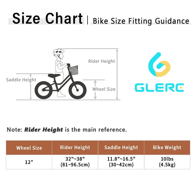 Balance bike height chart hotsell