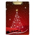 thumbnail image 2 of FMSHPON Christmas Glitter Xmas Tree Black Santa Reindeer Clipboard Hardboard Wood Nursing Clip Board and Pull for Standard A4 Letter 13x9 inches, 2 of 5