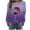 Purple, variant on VBARHMQRT Zip Hoodie Women's Autumn and Winter Christmas Snowflake Red Glass Gradient Printed Round Neck Shoulder Long Sleeved Casual Sports Sweatshirt