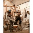 thumbnail image 2 of Edouard Dantan 12x14 Black Ornate Wood Framed Double Matted Museum Art Print Titled: Casting from Life (1887), 2 of 5