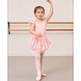 thumbnail image 3 of Aideaone Girls Ballet Dance Dress Toddler Leotards Ruffle Sleeve Shiny Ballet Tutu Skirt Pink 2-9T, 3 of 6