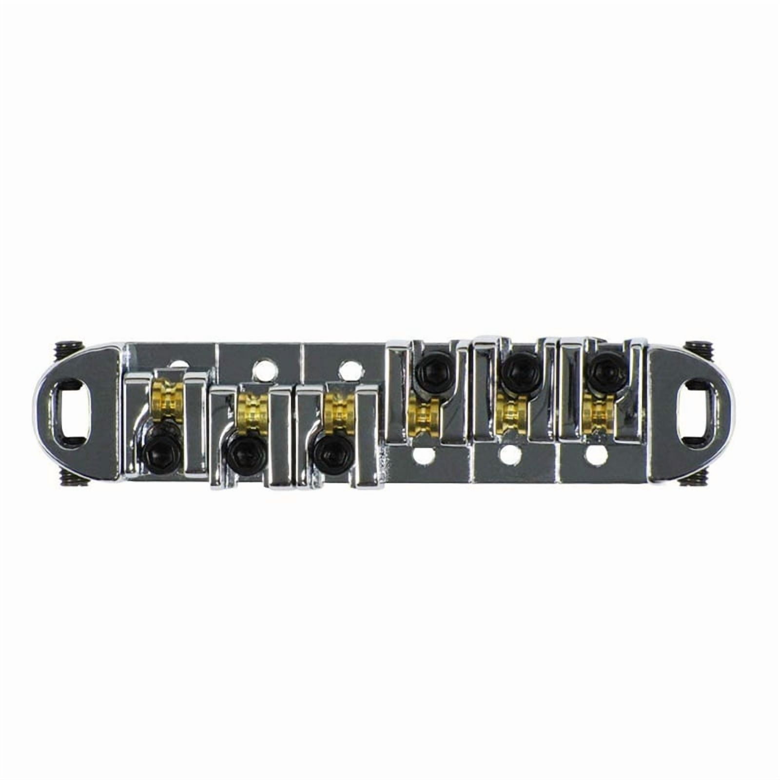 4X Chrome Metal Plated Roller Saddle Tune-O- Bridge for Style Electric Guitar Replacement