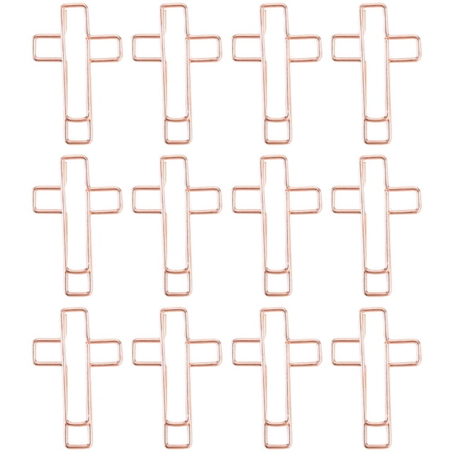 12pcs Cross Paper Clips Metal Bookmark Clips Bible Paper Clips Memo Abrazaderas