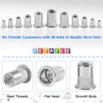 thumbnail image 3 of Insert Nuts, M3 To M10 Rivet Nut Kit Sturdy Wide Usage Rust Prevention 180 Pcs  For Automobiles, 3 of 8