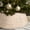 26in C-White Wash, variant on Ayieyill 42in Woven Hyacinth Christmas Tree Collar, Christmas Tree Decorations, Tree Skirt Accessory w/ Cord Cut-Out, Black