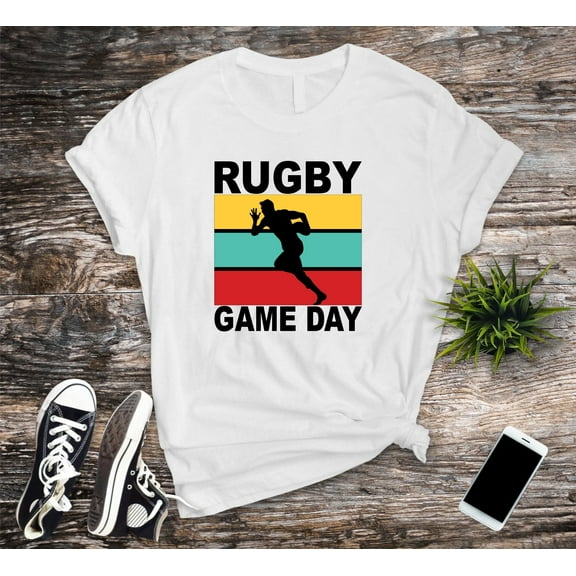 Rugby T-shirt Rugby Game Day, Football Unisex Shirt Footballer Soccer Present, Gift For Him Rugby Player Gifts Tee Xmas Tops